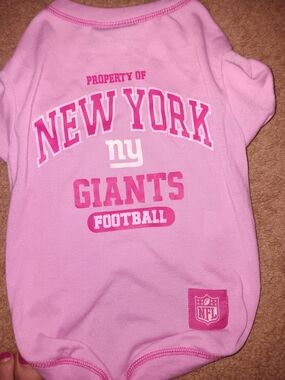 NFL Pink New York Giants Pet Tee with Team Logo
